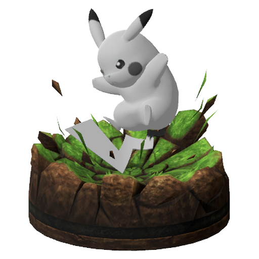 Pikachu on its game figure base